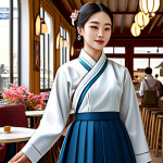 콩지래빗 팬아트 - Digital Art Kongji**

"A beautiful digital painting of Kongji, fully clothed in a modest hanbok mode...