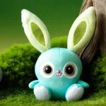 콩지래빗 테마 굿즈 제작 과정 - **Prompt 1: Adorable Forest Spirit Plush Toy**
    "A charming, soft-focus image of an adorable, whi...